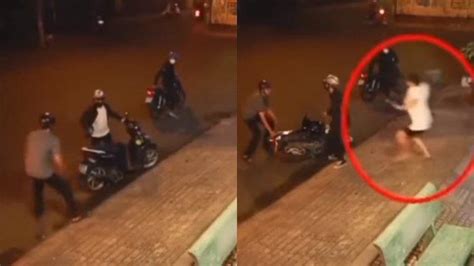 Viral Aksi Heroik Wanita Gagalkan Begal Motor Teman Lari Hajar Kepala