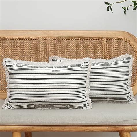 Amazon Kiuree Farmhouse Throw Pillows Cover X Set Of Striped