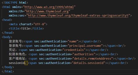 Spring Security Thymeleaf 中 Spring Security 的使用thymeleaf Extras