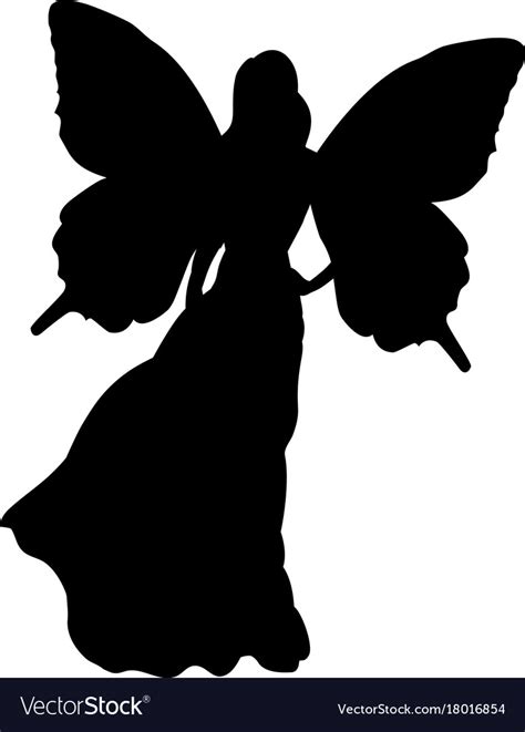 Fairy Silhouette Fairytale Fantasy Magical Vector Image