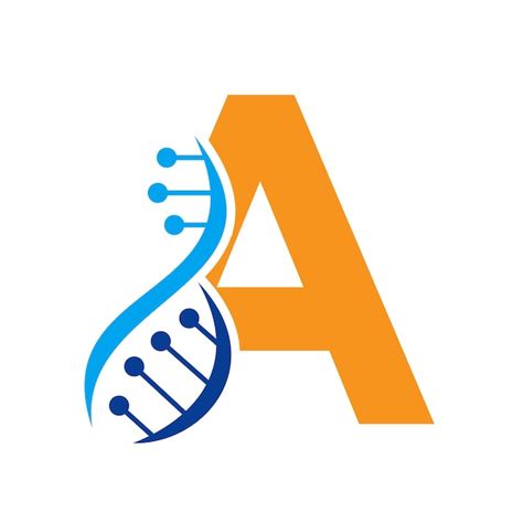 Logotipo Inicial De Adn En La Letra A Plantilla Vectorial Para El