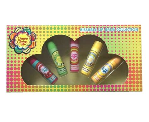 Chupa Chups Pack Of 5 Sweet Flavour Lip Balms Lips Smacker Balm T