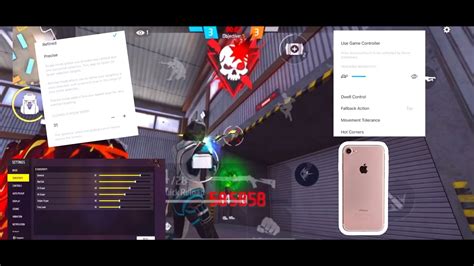 Perfect ⚡️ Settings ⚙️iphone 7 📲 Free Fire Highlights 🇺🇸 Youtube