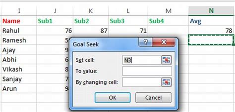 Goal Seek Function In Excel 2013