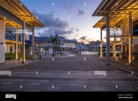 View Of Caudan Waterfront In Port Louis At Dusk Port Louis Mauritius