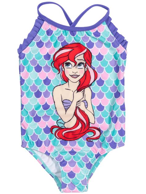 Disney Girls The Little Mermaid Ariel 1 Piece Swimsuit Sizes 2t 6x