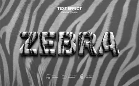 Premium PSD Zebra Text Effect