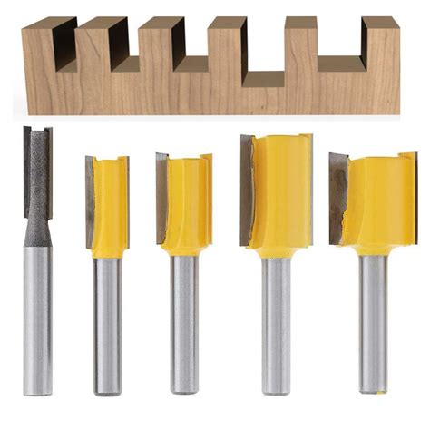 Bestgle 1 4 Inch Shank Straight Dado Router Bit Set Carbide Wood