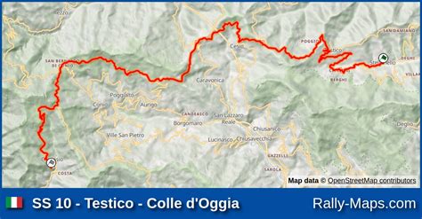 SS 10 Testico Colle D Oggia Stage Map Rallye Sanremo 2018 CIAR