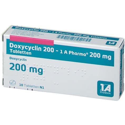 Doxycyclin 200 1A Pharma 10 St Mit Dem E Rezept Kaufen Shop Apotheke