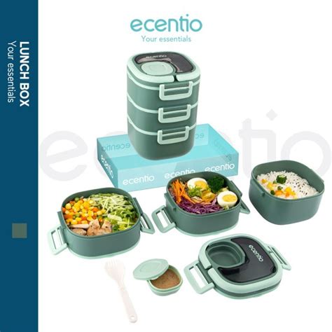 Jual ECENTIO TEMPAT MAKAN RANTANG SUSUN 3 1840ML Shopee Indonesia