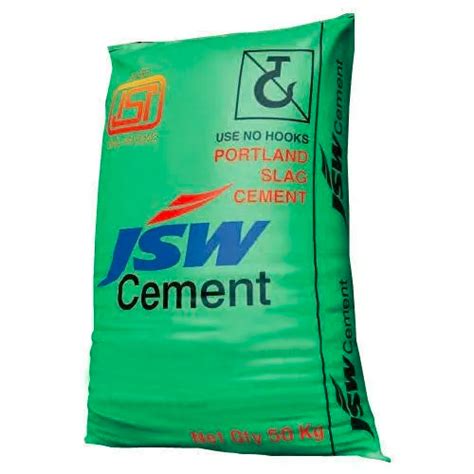 J S W Cement Packaging Type PP Sack Bag Packing Size 50 Kg At Rs