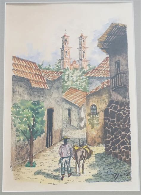 Bid Now VINTAGE TAXCO MEXICO WATERCOLOR Invalid Date EST