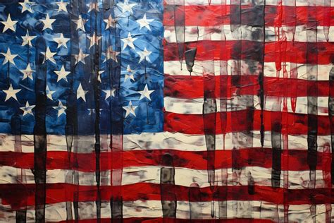 Vintage American Flag Painting Inspired by Jasper Johns Digital Wall ...