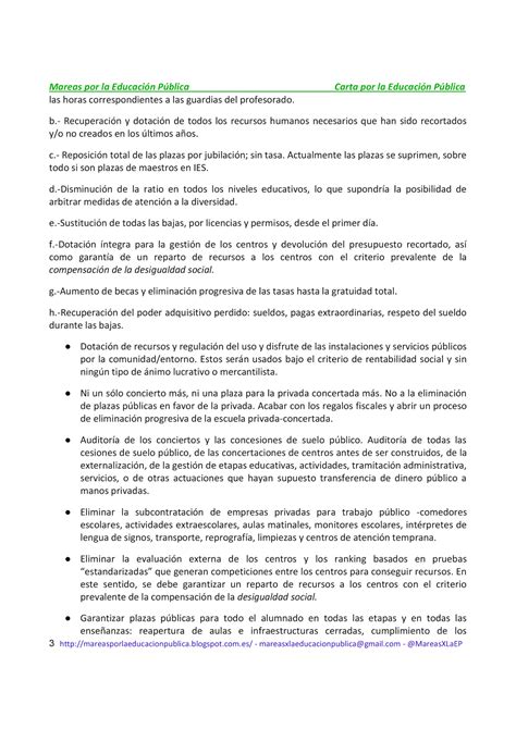 MareaVerde Carta por la Educación Pública Mareas por la Educación