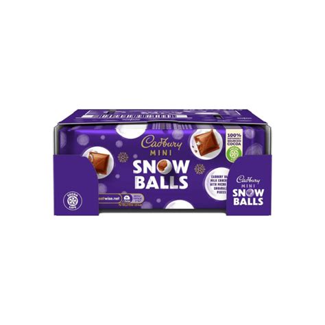 Cadbury Mini Snowballs Chocolate Bar Dairy Milk Snowballs Treat