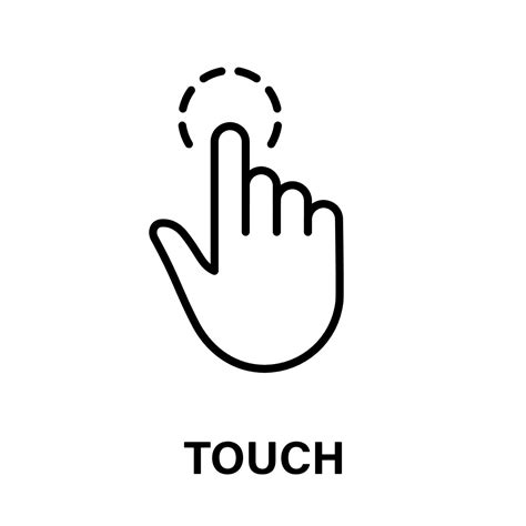 Touch Gesture Of Computer Mouse Pointer Finger Black Line Icon Cursor