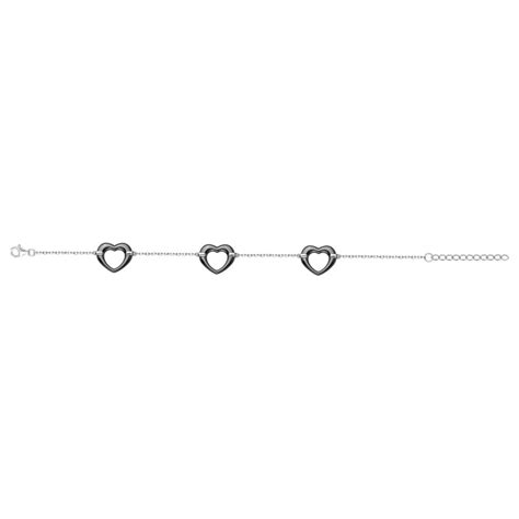 Bracelet Femme Carador En Argent Avec C Urs En C Ramique Noire