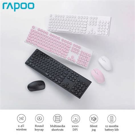 Rapoo X260 104 Key Wireless Optical Keyboard And Mouse Set 2 4G