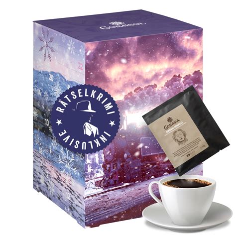 Premium Krimi Kaffee Adventskalender für Rätsel Fans Mord in den