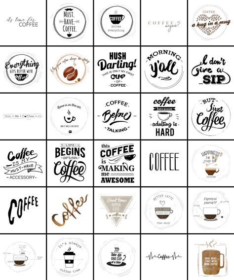 90 Images: Coffee Quotes Clipart/png ONLY Bundle, Digital Download ...