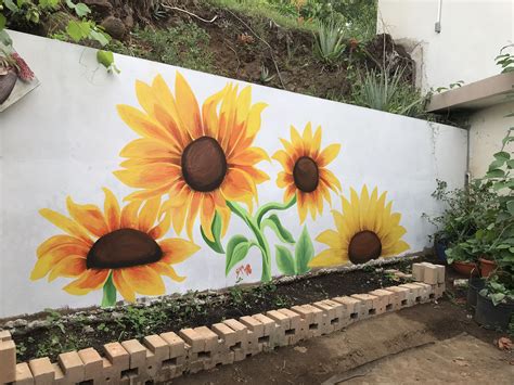 outdoor wall art  sunflowers