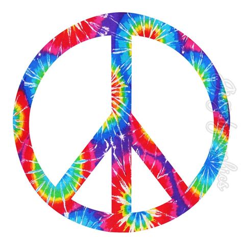 Tie Dye Peace Sign Wall Decal Groovy Peace Sign Retro Etsy