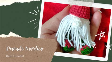 Duende Nórdico Reto Navidad Tejiendo Crochet