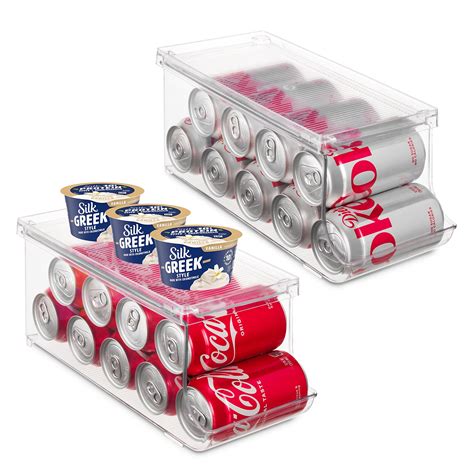 Buy Set Of 2 Stackable Refrigerator Organizer Bins Pop Soda Can