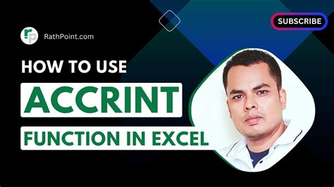 How To Use Accrint Function In Excel Youtube