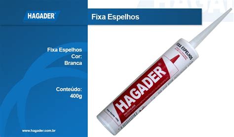 Adesivo Fixa Espelho Branco G Hagader