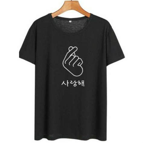 Jual Baju Kaos Saranghae Finger Korean Style Bts Nct Blackpink