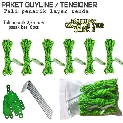 Jual Paket Tali Perusik Lengkap Dengan Stopper Guyline Dan Pasak Untuk