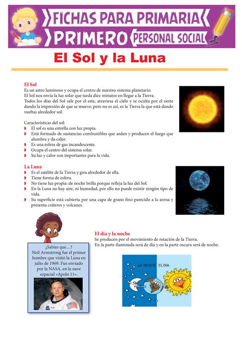 El Sol Y La Luna Para Primer Grado De Primaria El Sol Es Un Astro