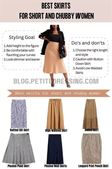 The Skirt Guide For Short And Chubby Women Curvy Casual Outfits