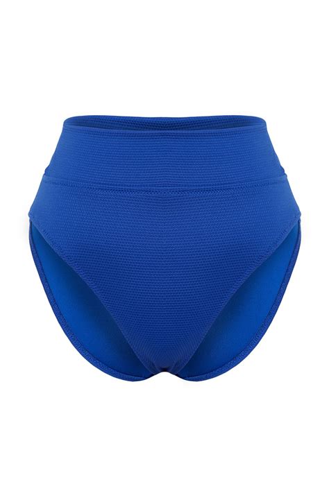 Trendyolmilla Saks Dokulu Yüksek Bel High Leg Hipster Bikini Altı TBESS BA Fiyatı