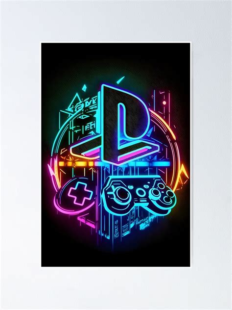 "Playstation Logo-Icon Neon art" Poster for Sale by Ritik11 | Redbubble