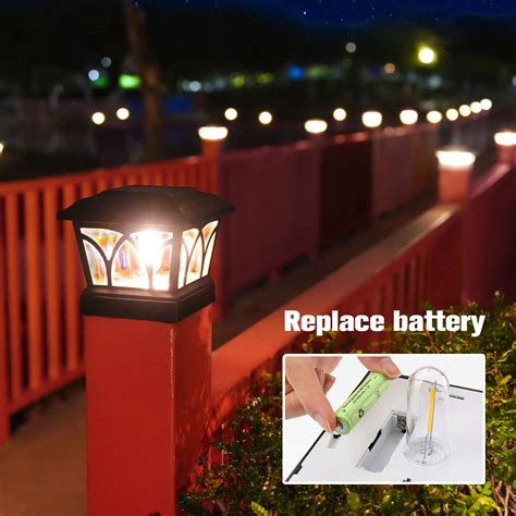 Volisun Solar Post Cap Lights Outdoor 8pack With Edison Led Bulbs 2 Brightness Setting Fence