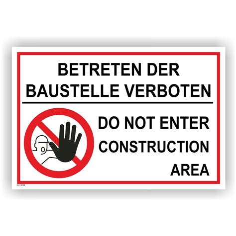 Baustellen Kennzeichnung Betreten Der Baustelle Verboten Printengel