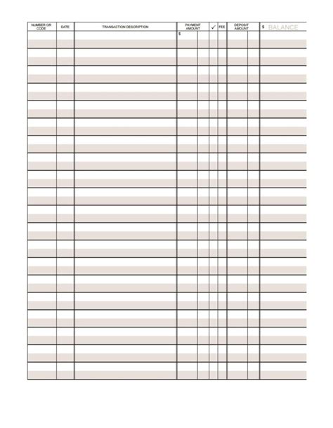 39 Checkbook Register Templates 100 Free Printable Templatelab