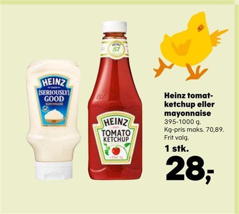 Heinz Tomatketchup Eller Mayonnaise Tilbud Hos Kvickly