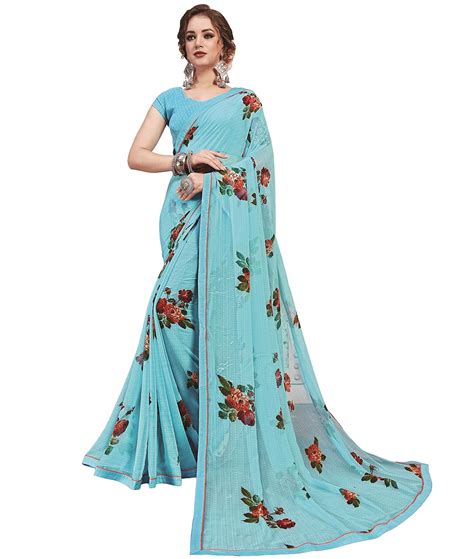 Buy Roop Kashish Womens Georgette Saree With Blouse Piece Rkscaasma213blue At