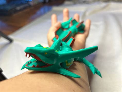 3D Printed Flexible Rayquaza Pokemon Figure Normal And Shiny Variance A