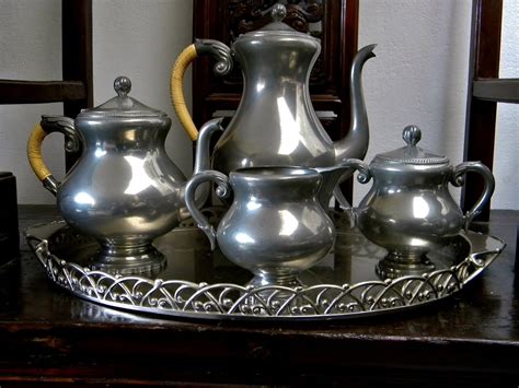 Vintage Dutch Royal Holland Pewter Kmd Tiel Coffee And Tea Etsy