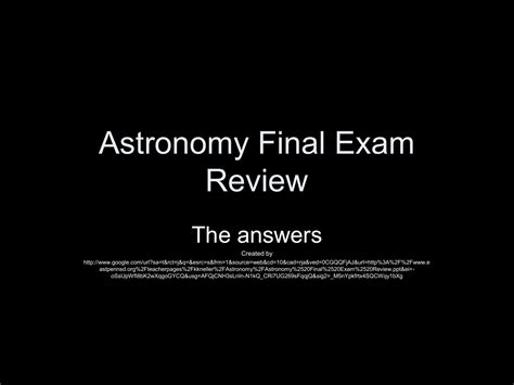 Astronomy Final Exam Review