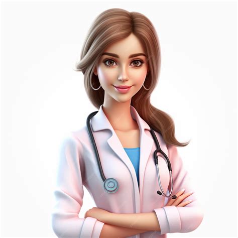 Highquality 3d Rendering Of Female Doctor Character In Professional