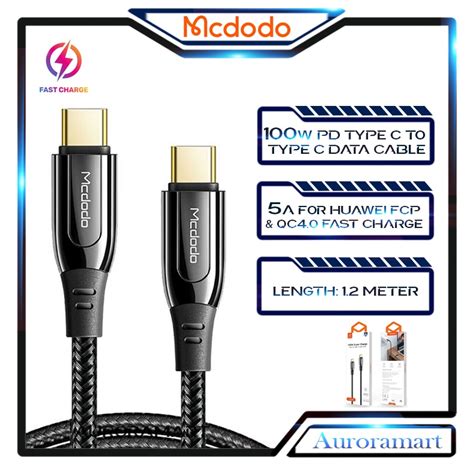 Mcdodo PD Cable 100W Type C To Type C Quick Charge 5A Fast Charging Qc