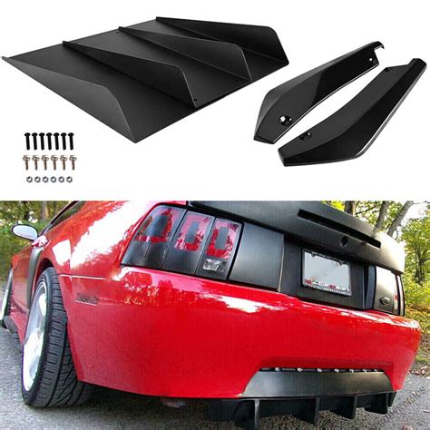 For Ford Mustang Gt Rear Bumper Diffuser 4 Fin Spoiler Lip Splitter