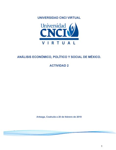 A An Lisis Econ Mico Pol Tico Y Social De Mexico Universidad Cnci