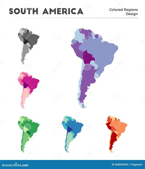 Colección De Mapas De América Del Sur Ilustración Del Vector Ilustración De Mundo Detallado